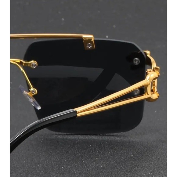 UV400 Retro Rimless Sunglasses For Men Steampunk Outdoor Cycling Sunglasses - Picture 4 of 8